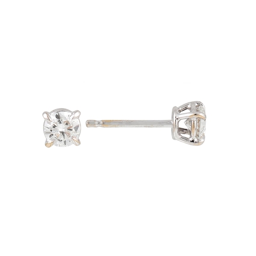 427 - A PAIR OF DIAMOND STUD EARRINGS, the brilliant cut diamonds mounted in 18ct white gold. Estimated: w... 