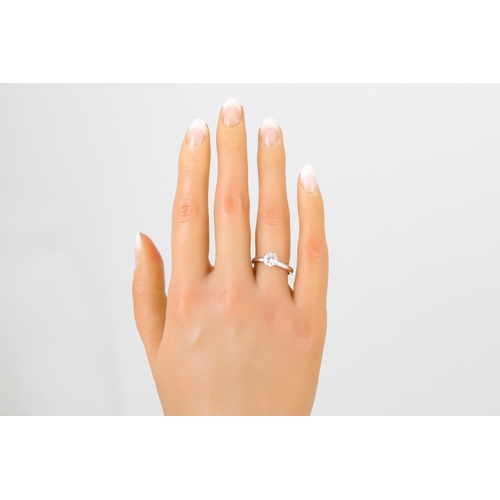 441 - A DIAMOND SOLITAIRE RING, the brilliant cut diamond mounted in 18ct white gold. Estimated: weight of... 