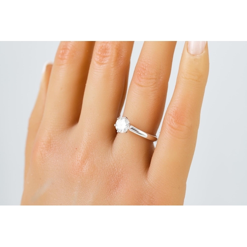 441 - A DIAMOND SOLITAIRE RING, the brilliant cut diamond mounted in 18ct white gold. Estimated: weight of... 