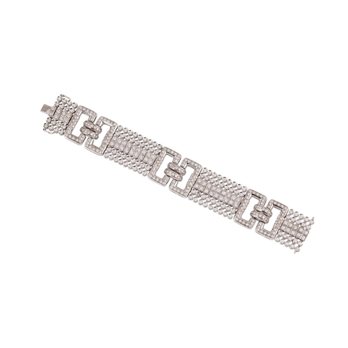 68 - A DIAMOND BRACELET, in the Art Deco style, open work design, mounted in 18ct white gold. Estimated: ... 