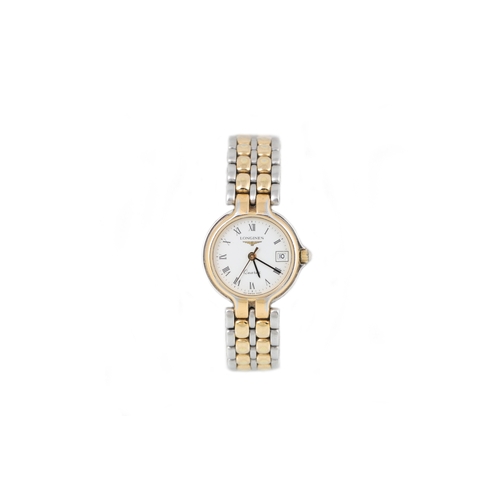 457 - A LADY'S STAINLESS STEEL LONGINES WRIST WATCH,  bracelet strap