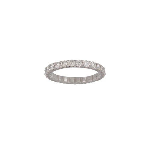 146 - A FULL BANDED DIAMOND ETERNITY RING, the brilliant cut diamonds mounted in 18ct white gold. Estimate... 