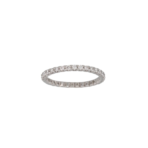 148 - A FULL BANDED DIAMOND ETERNITY RING, the briliant cut diamonds mounted in 18ct white gold. Estimated... 