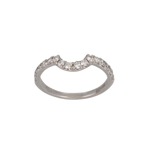 177 - A DIAMOND SET HALF HOOP RING, mounted in 18ct gold, Size: K