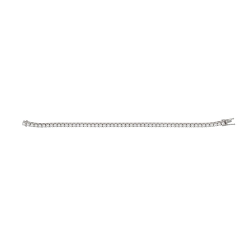 202 - A DIAMOND LINE BRACELET, the brilliant cut diamonds mounted in 18ct white gold. Estimated: weight of... 