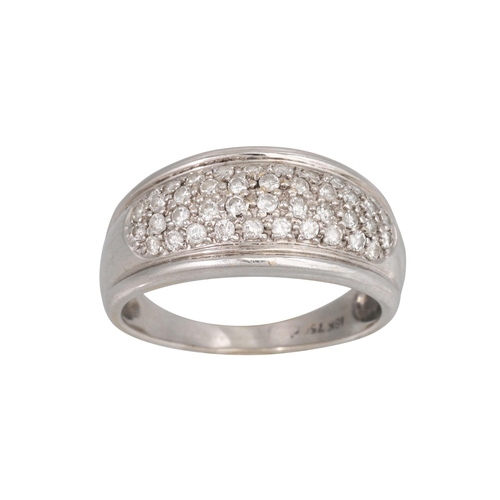 249 - A DIAMOND DRESS RING, pavé set in 18ct white gold. Estimated: weight of diamonds: 0.20 ct. Size: P