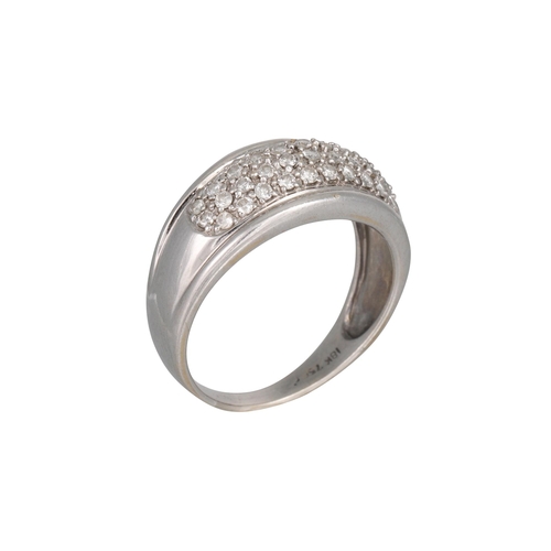 249 - A DIAMOND DRESS RING, pavé set in 18ct white gold. Estimated: weight of diamonds: 0.20 ct. Size: P