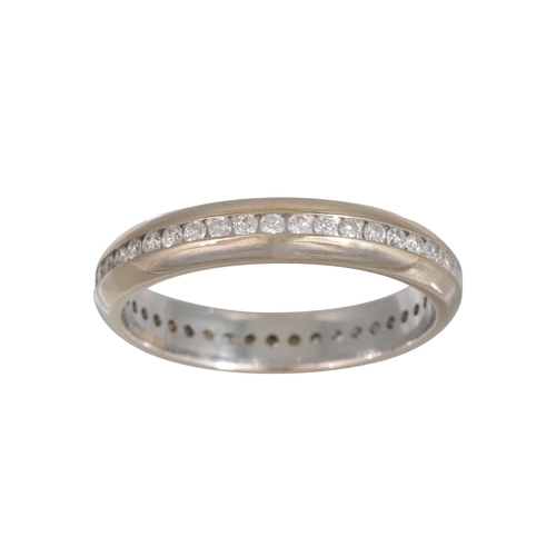 253 - A DIAMOND FULL BANDED ETERNITY RING, the brilliant cut diamonds in 18ct white gold. Estimated: weigh... 