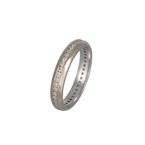 253 - A DIAMOND FULL BANDED ETERNITY RING, the brilliant cut diamonds in 18ct white gold. Estimated: weigh... 