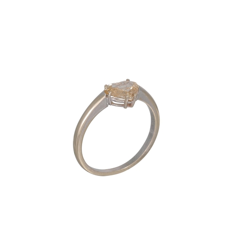 268 - A DIAMOND SOLITAIRE RING, the brilliant cut heart shaped diamond mounted in 18ct white gold. Estimat... 