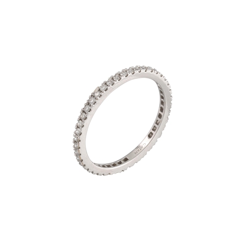 411 - A DIAMOND ETERNITY RING, the brilliant cut diamonds mounted in 18ct white gold. Estimated: weight of... 