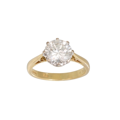 449 - A DIAMOND SOLITAIRE RING, the brilliant cut diamond mounted in 18ct yellow gold. Estimated: weight o... 