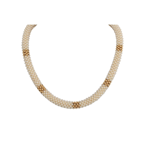 453 - A SEED PEARL NECKLACE, to a 9ct gold clasp