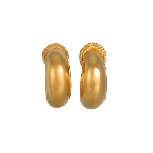 455 - A PAIR OF 18CT GOLD HOOP EARRINGS, 3 g