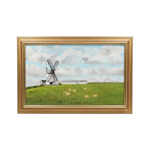 502 - JAMES.W.McCARROLL (N.Ireland 20th Century) “Ballycopeland Windmill, Millisle, Co.Down” (1997) oil on... 