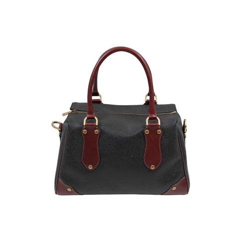 572 - A MULBERRY OAKLAND SCOTCH GRAIN AND BLACK BRANSTON HANDBAG, dust bag, 35 × 20 × 22 cm