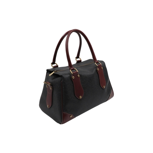 572 - A MULBERRY OAKLAND SCOTCH GRAIN AND BLACK BRANSTON HANDBAG, dust bag, 35 × 20 × 22 cm