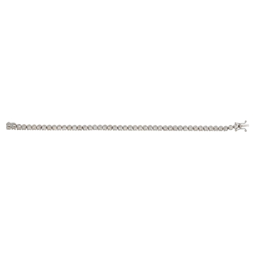 79 - A DIAMOND LINE BRACELET, the brilliant cut diamonds mounted in 18ct white gold, 19 cm. Estimated: we... 