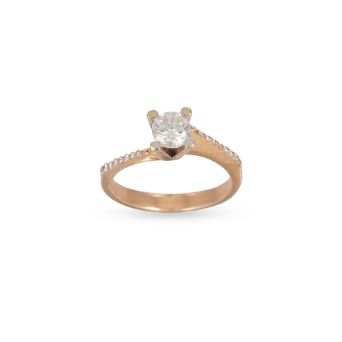 306 - A DIAMOND SOLITAIRE RING, the brilliant cut diamond to a 18ct yellow gold twist setting, diamond sho... 