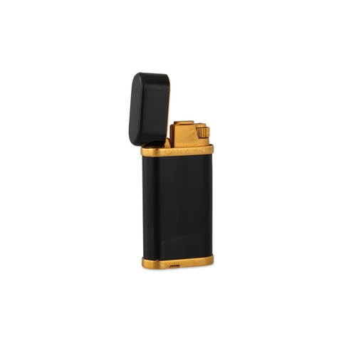 27 - A CARTIER LIGHTER, black enamel and gilt