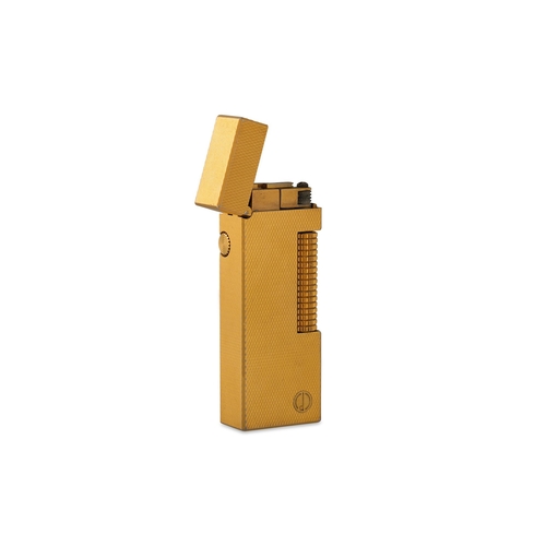 42 - A GILT DUNHILL LIGHTER, engine turned decoration