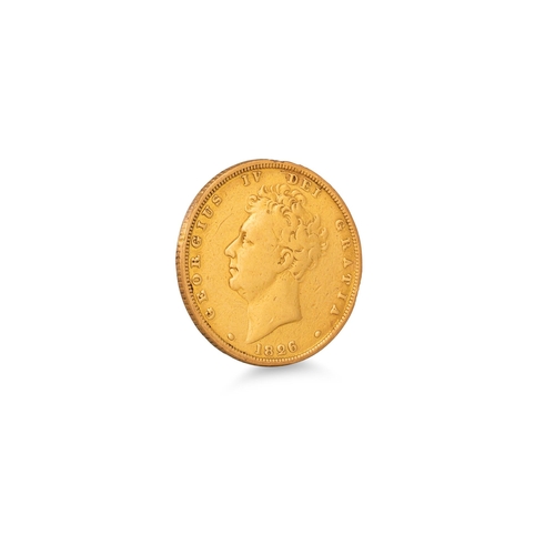 471 - A GEORGE IV GOLD FULL SOVEREIGN, sheild back, 1826