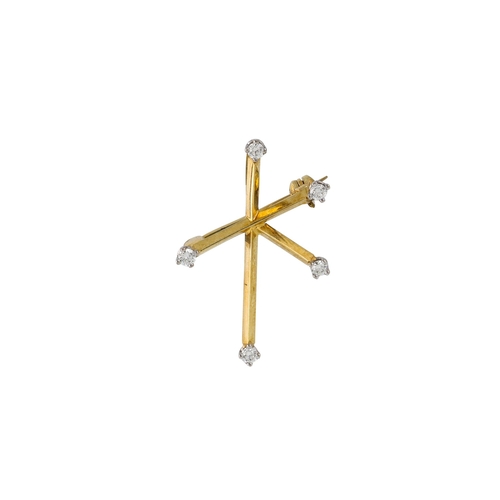 54 - A DIAMOND SET CROSS PENDANT, mounted in 9ct gold on a 9ct gold chain, together with a diamond pendan... 