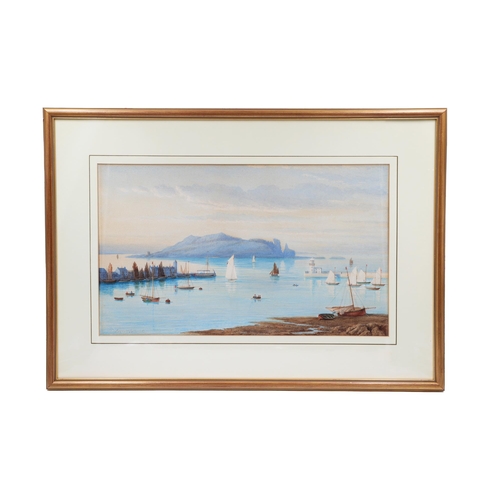 568 - J. M. H. TODHUNTER (19TH CENTURY IRISH), 'Ireland's Eye from Howth', watercolour, signed, 29.5cm x 5... 