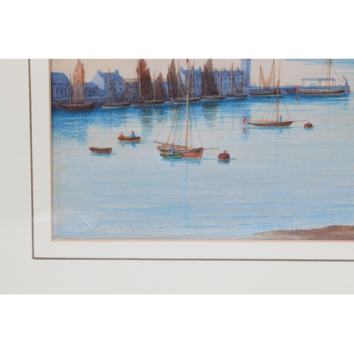 568 - J. M. H. TODHUNTER (19TH CENTURY IRISH), 'Ireland's Eye from Howth', watercolour, signed, 29.5cm x 5... 