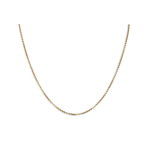 72 - A 9CT YELLOW GOLD BELCHER LINK NECK CHAIN, 7.2 g.