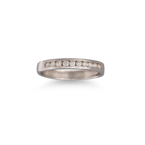 119 - A DIAMOND HALF ETERNITY RING, the brilliant cut diamonds channel set mounted in 18ct white gold. Est... 