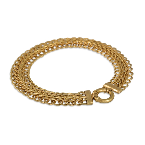 139 - AN 18CT GOLD FLEXIBLE BRACELET, 8 g.