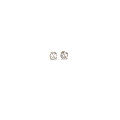 15 - A PAIR OF DIAMOND STUD EARRINGS, mounted in 14ct white gold