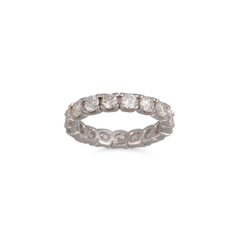 160 - A DIAMOND ETERNITY RING, the brilliant cut diamonds mounted in 18ct gold. Estimated: weight of diamo... 