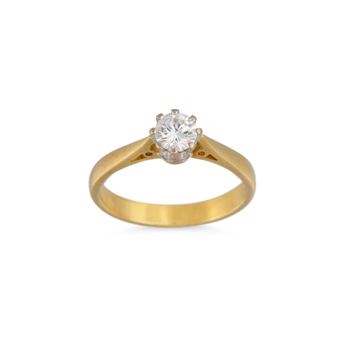 376 - A DIAMOND SOLITAIRE RING, the brilliant cut diamond mounted in 18ct gold. Estimated: weight of diamo... 