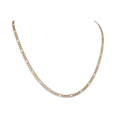 4 - A 9CT GOLD FLAT CURB LINK NECK CHAIN, 9.7 g.