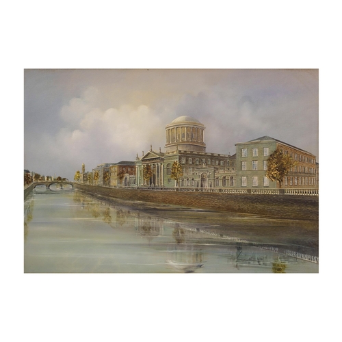 590 - BRENDAN HAYES (IRL CONTEMPORY) The Four Courts, Dublin, ca 28 x 20