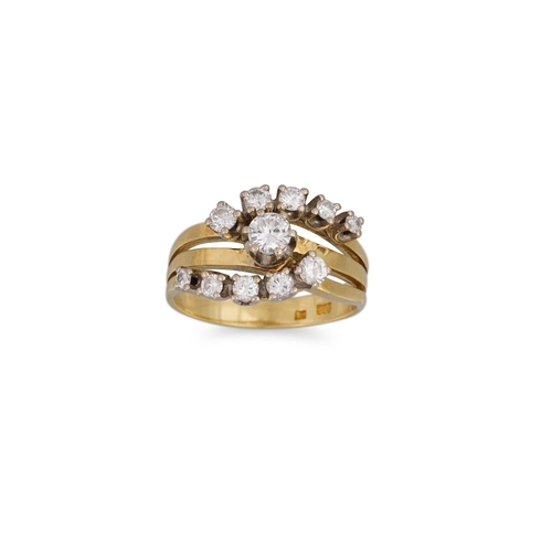 119 - A DIAMOND CLUSTER RING, set with brilliant cut diamonds, mounted in white and yellow gold. Estimated... 