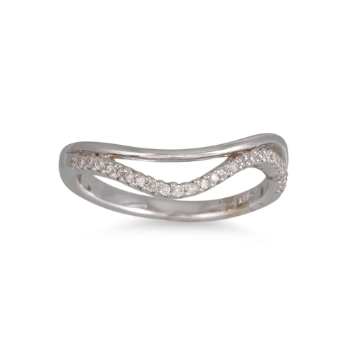 14 - A DIAMOND SET BAND, in wavy form, in 9ct gold. Size: O