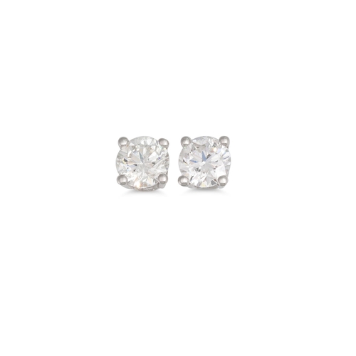 149 - A PAIR OF DIAMOND STUD EARRINGS, mounted in white gold. Estimated: weight of diamonds: 2 x 0.51 ct. ... 