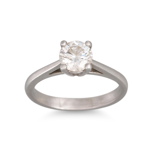 282 - A DIAMOND SOLITAIRE RING, the round brilliant cut diamond mounted in platinum, stamped .950. Estimat... 