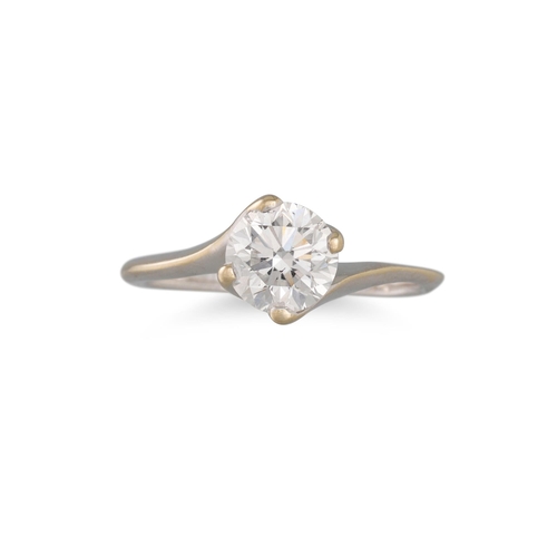 288 - A DIAMOND SOLITAIRE RING, the brilliant cut diamond mounted in 18ct white gold. Together with a GIA ... 