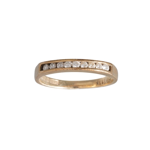 322 - A DIAMOND HALF ETERNITY RING, channel set with brilliant cut diamonds. Estimated: weight of diamonds... 