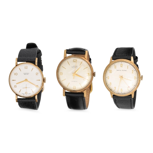 360 - A COLLECTION OF THREE VINTAGE GENT'S GOLD PLATED WRISTWATCHES, ca 1960s to include: 'Smith Astral, A... 