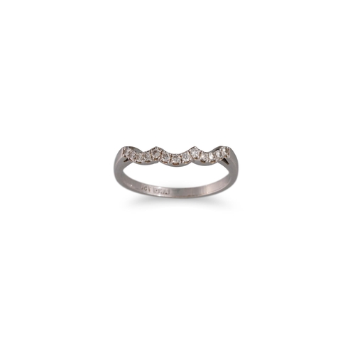 54 - A DIAMOND SET HALF HOOP RING, stamped 'A N D' size K,