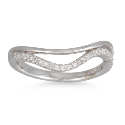 114 - A DIAMOND SET BAND, in wavy form, in 9ct gold. Size: O