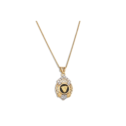 236 - AN 18CT GOLD VERSACE STYLE PENDANT, on a chain