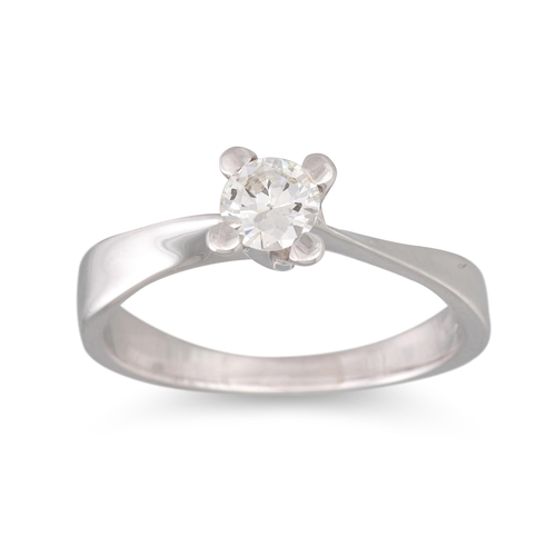 251 - A DIAMOND SOLITAIRE RING, the circular diamond mounted in 18ct white gold. Estimated: weight of diam... 