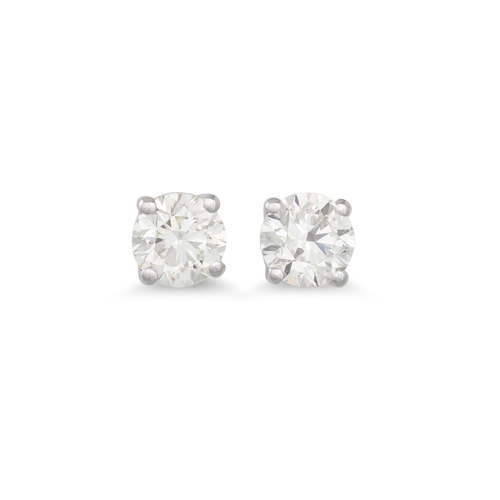 258 - A PAIR OF DIAMOND STUD EARRINGS, the brilliant cut diamonds mounted in white gold. Together with two... 