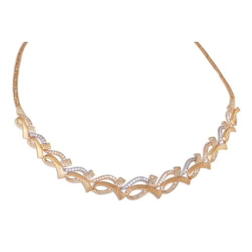 261 - A 20CT GOLD CHOKER NECKLACE, set with white stones